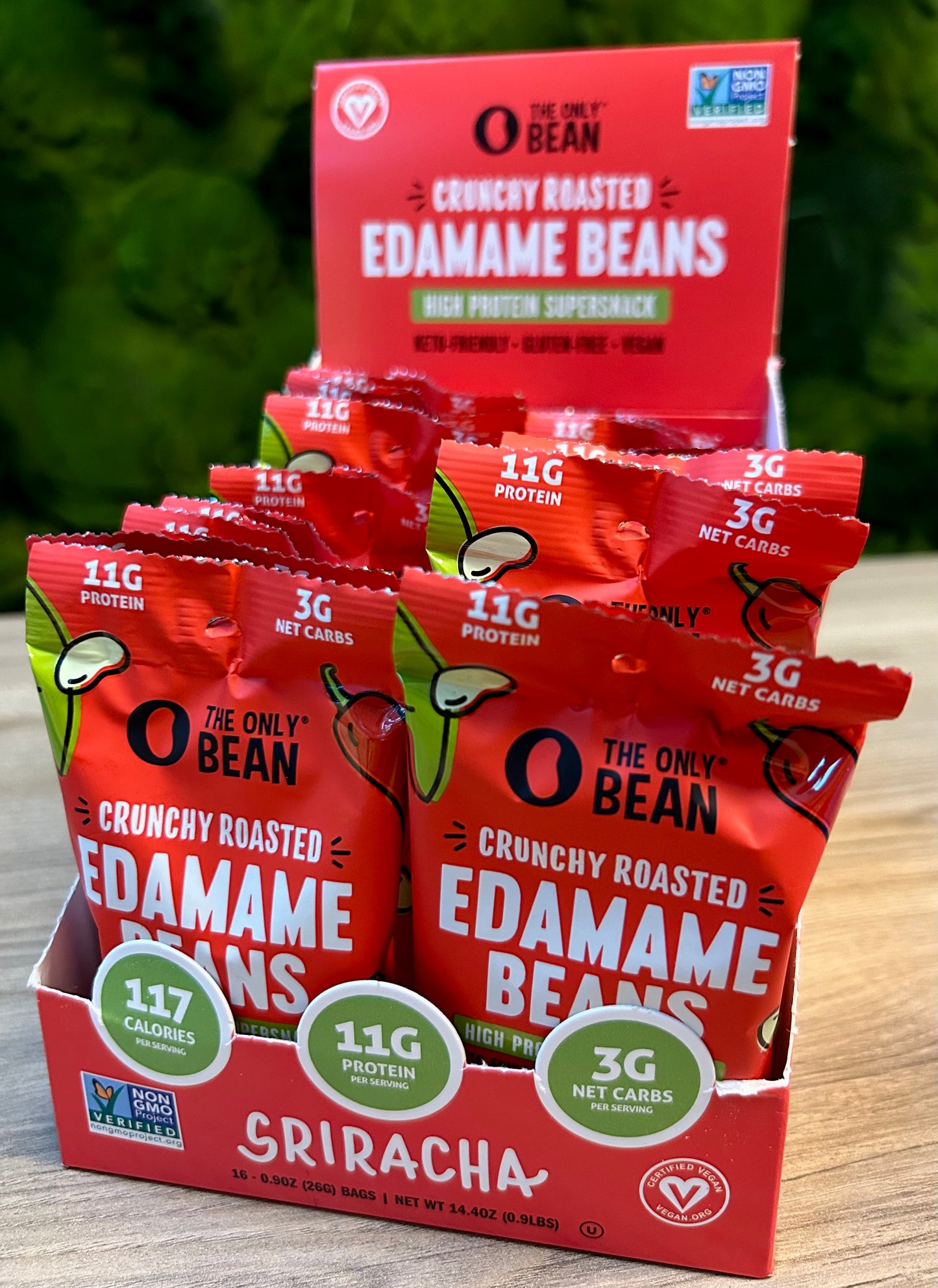 Crunchy Roasted Edamame Beans (Sriracha)